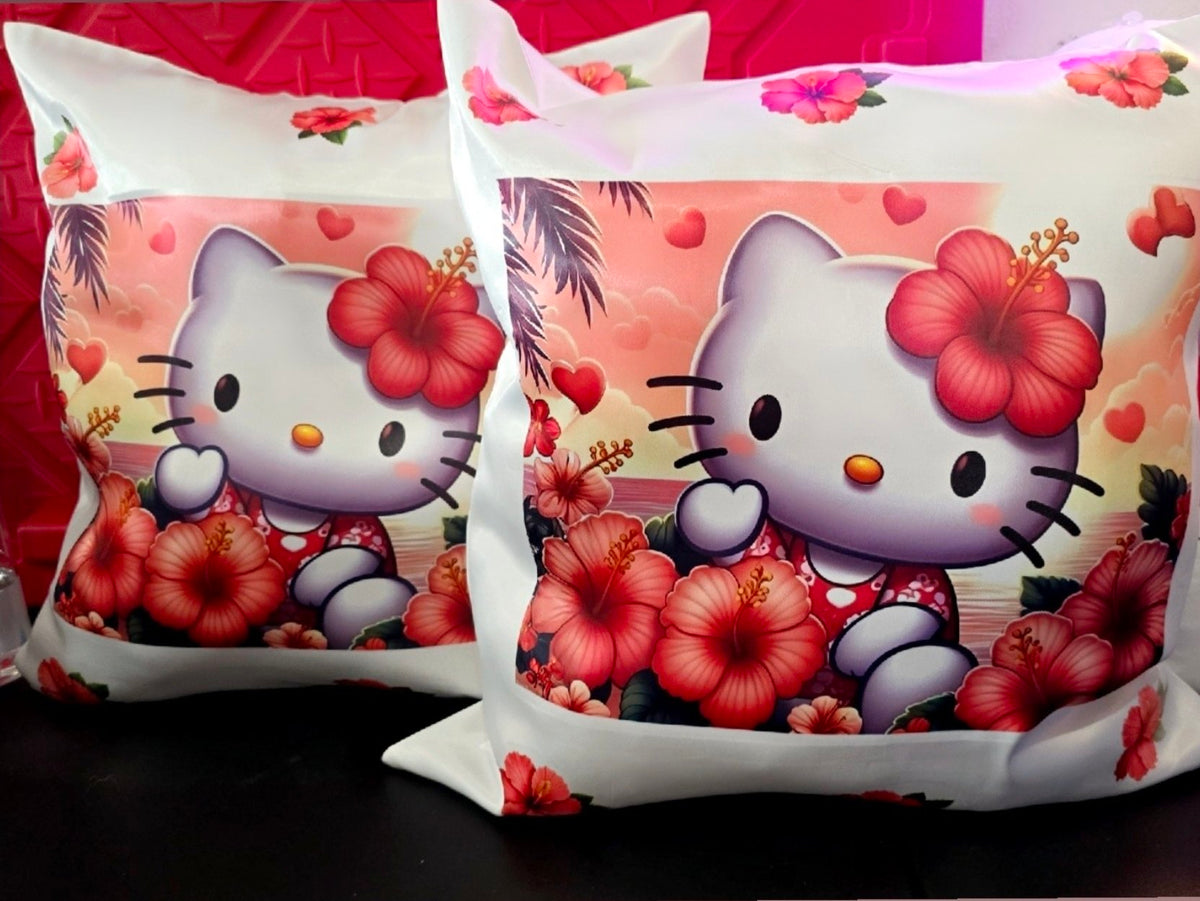 Cojín personalizado — Hello Kitty tropical