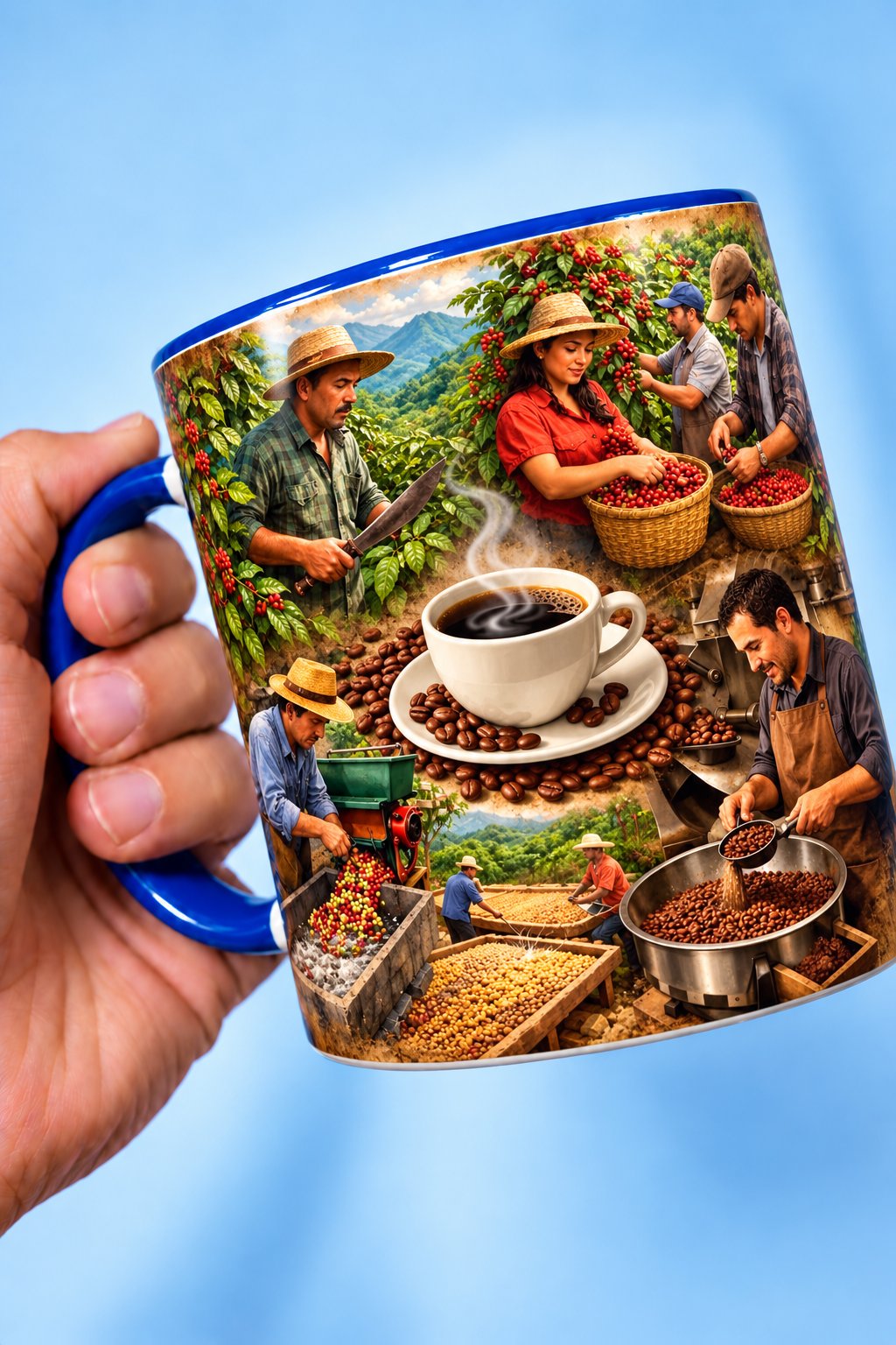 Taza Estampa de Puerto Rico — Cosecha de café