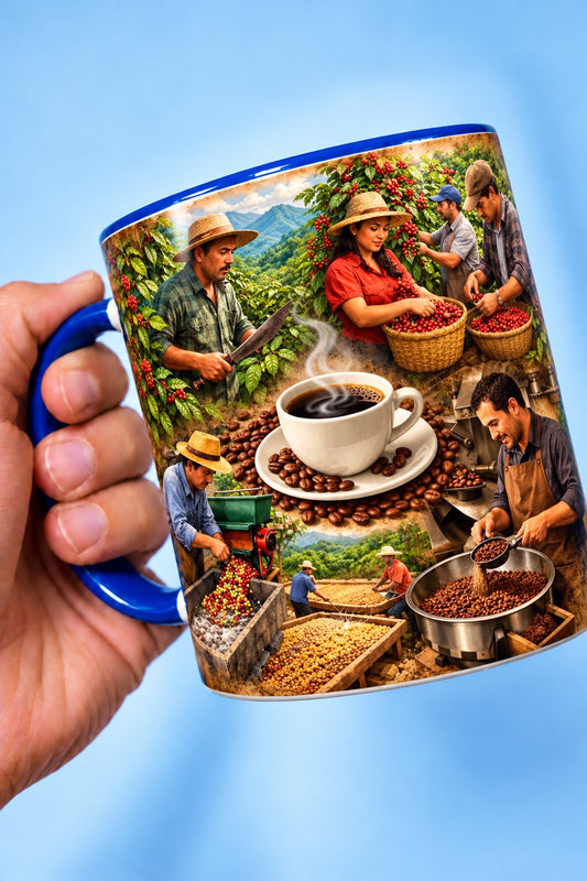 Taza Estampa de Puerto Rico — Cosecha de café