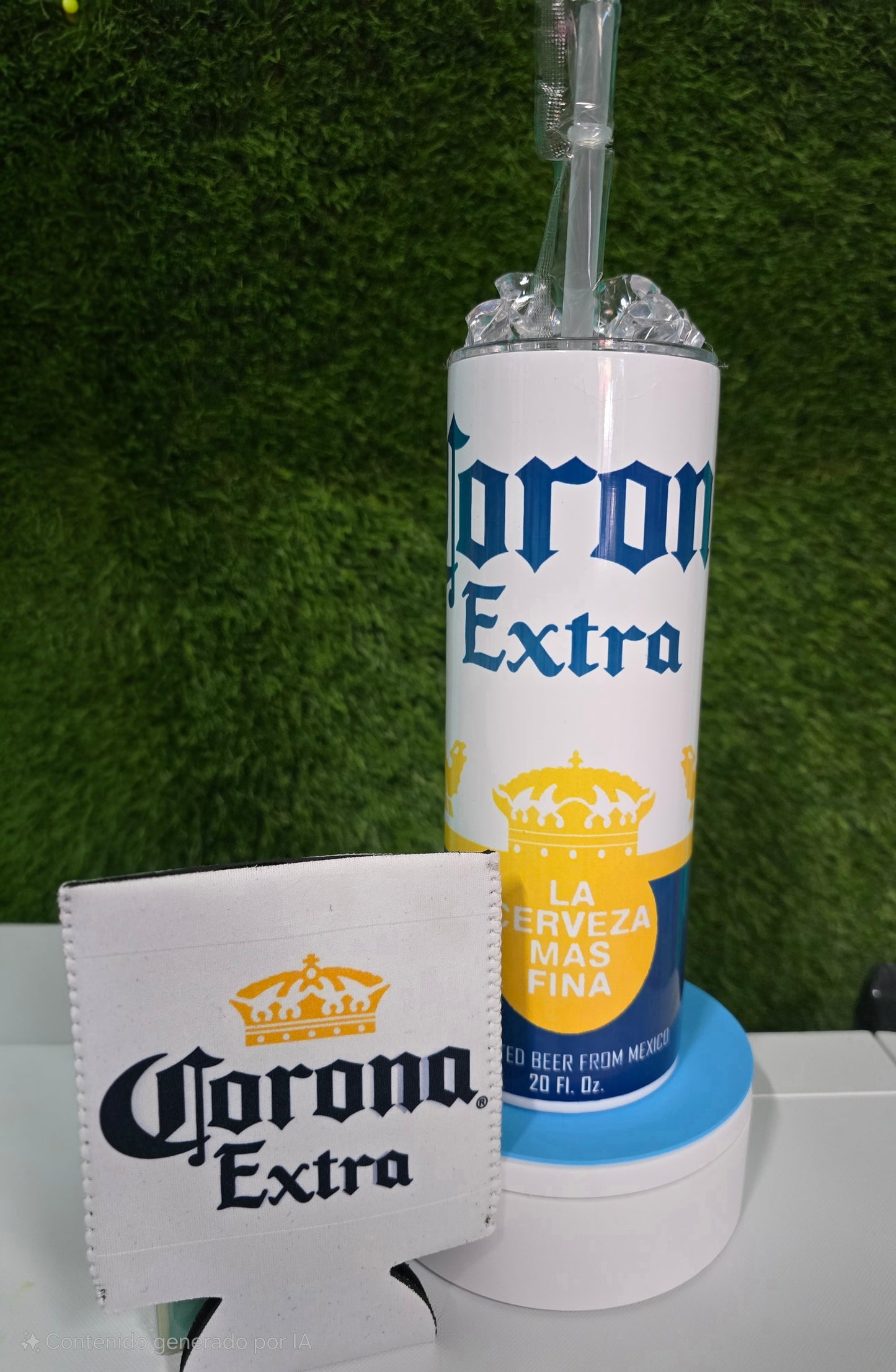 Tumbler 20oz Corona y Portavasos personalizado